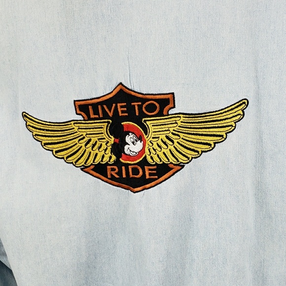 Most Wanted Embroded Long Sleeve Button Up - Picture 1 of 5